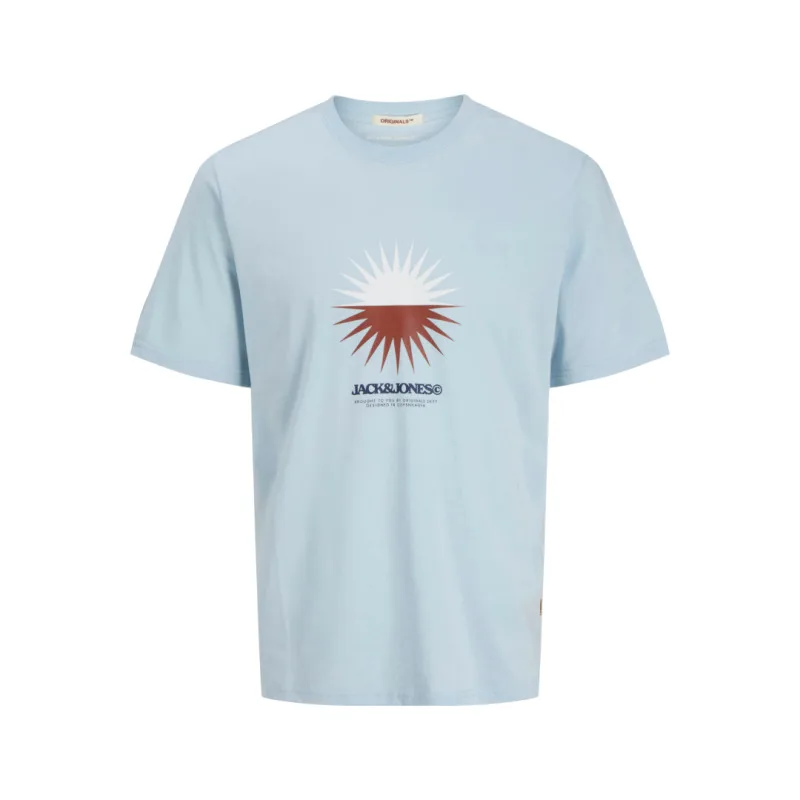 Jack & Jones "Tavira Branding"σε Plus fit γραμμή,με μεταξοτυπία - Summer sky blue
