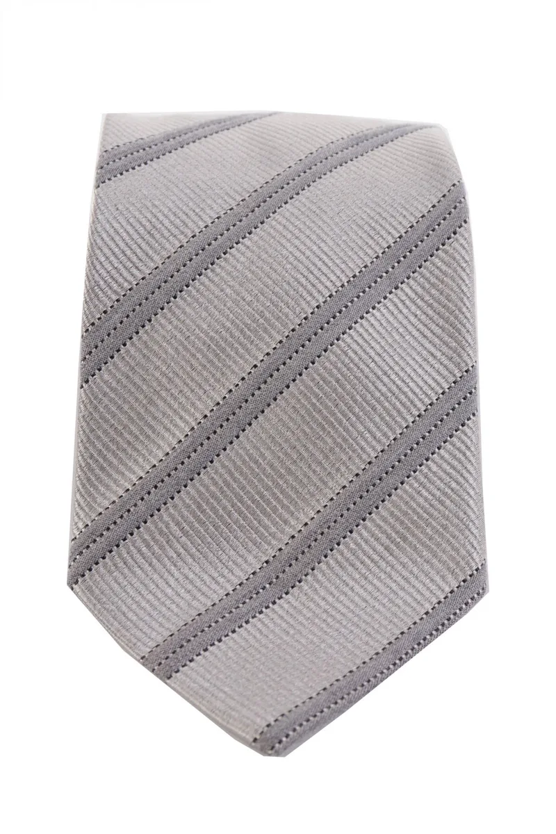 GIORGIO ARMANI ΓΡΑΒΑΤΑ 9,5CM ΡΙΓΕ ΓΚΡΙ