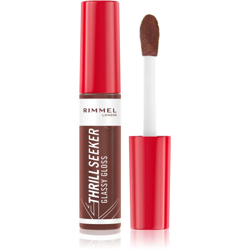 Rimmel Thrill Seeker Glassy Gloss λιπ γκλος χειλιών για μεγαλύτερο όγκο απόχρωση 800 Chocolate Glaze 10 ml