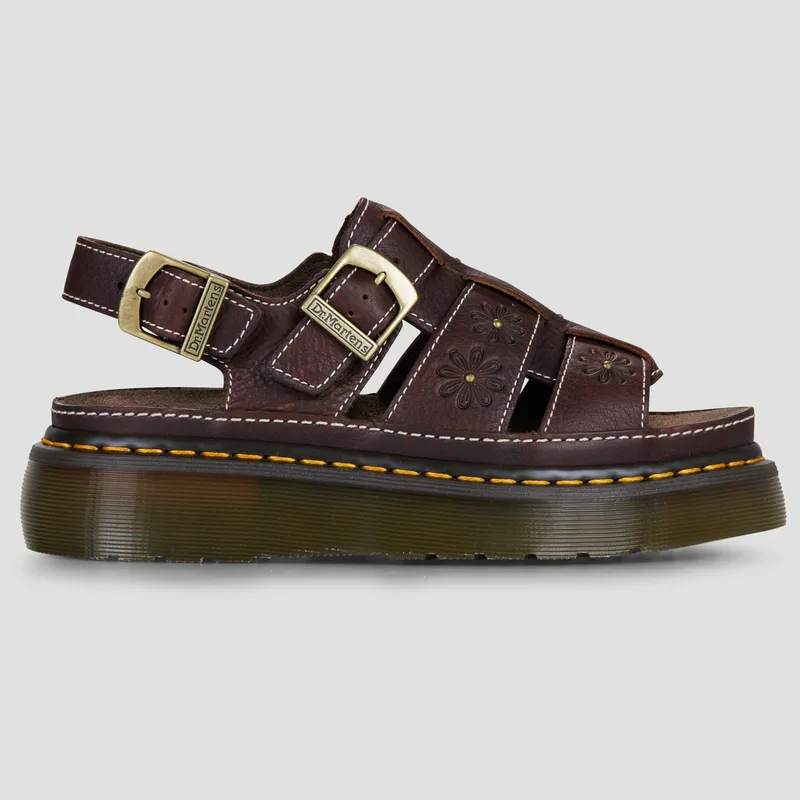 Σανδάλια με πλατφόρμα Dr. Martens Wrenlie Sandal Dark Brown Grizzly