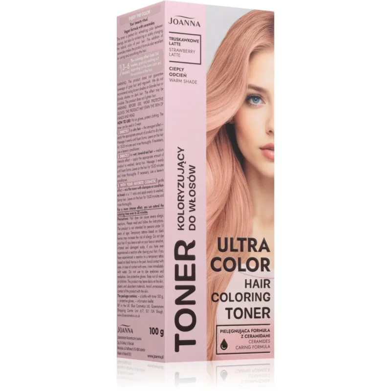 Joanna Ultra Color τονωτικό χρώματος μαλλιών απόχρωση Strawberry Latte 100 γρ