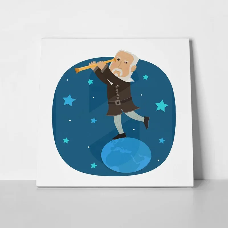 Πίνακας σε καμβά GALILEO CARTOON LOOKING STARS