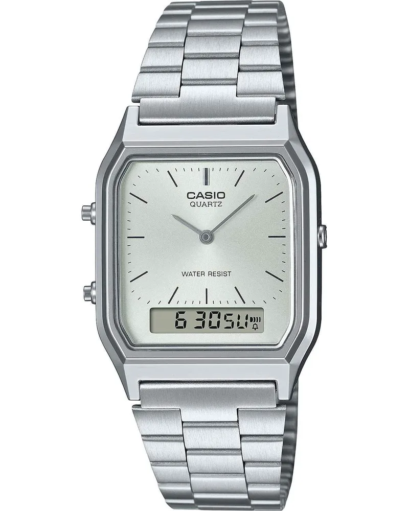 CASIO Vintage Collection - AQ-230A-7AMQYES, Silver case with Stainless Steel Bracelet