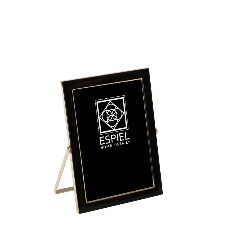 Κορνίζα Μεταλλική Μαύρη-Χρυσή ESPIEL 13x18εκ. FAM610 (Υλικό: Μεταλλικό, Χρώμα: Μαύρο) - ESPIEL - FAM610
