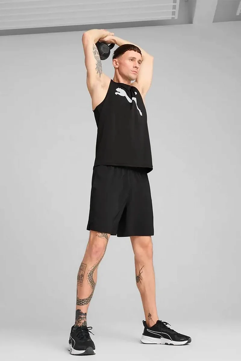 Puma ανδρικό σορτς με λογότυπο 7" Regular Fit "Essential" - 525910 Μαύρο