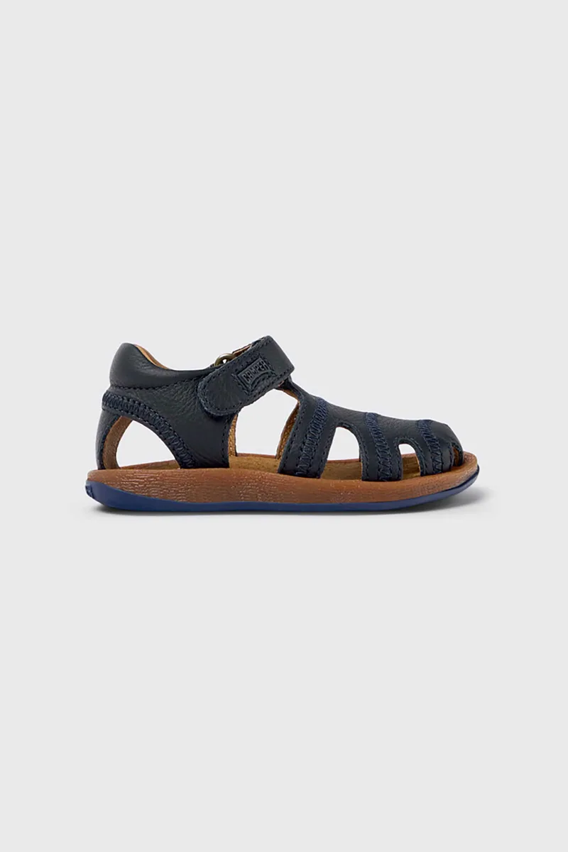 Camper βρεφικά δερμάτινα πέδιλα με velcro και λογότυπο "Bicho" (21-26) - 80372-054 Μπλε Σκούρο
