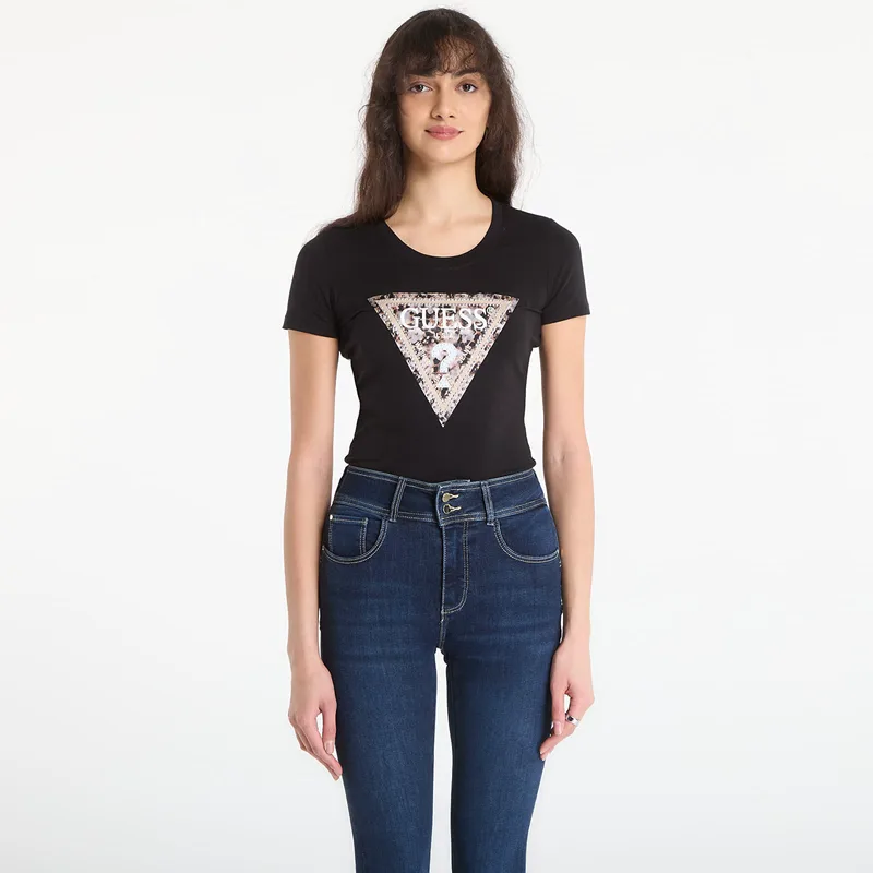 T-shirt GUESS Ss Cn Leo Triangle Tee Jet Black S