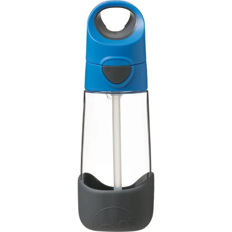 B.Box Bottle with Straw μπουκάλι με καλαμάκι Blue Gray 450 ml