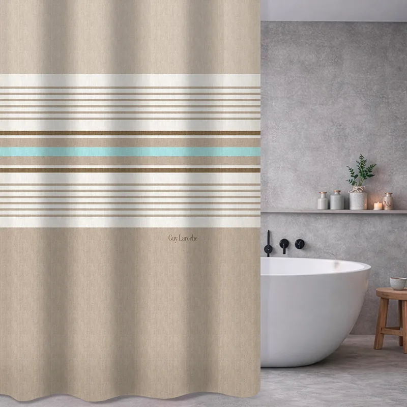 Κουρτίνα Μπάνιου 240X185 Guy Laroche Pinstripe Natural (240x185)