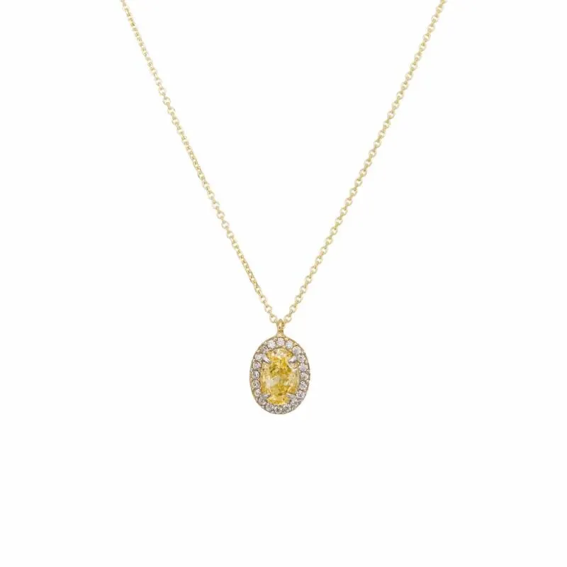 Χρυσό κολιέ ροζέτα Κ9 citrine stone 046791 046791 Χρυσός 9 Καράτια