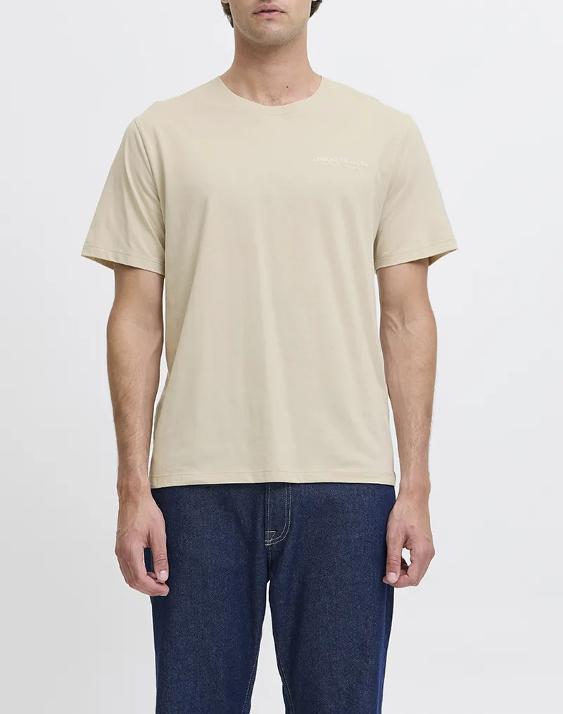 JJREBEL JREBZACK TEE SS CREW NECK NOOS 12279441-Moonbeam Biege