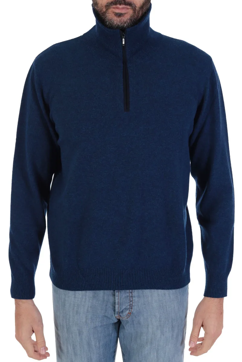 LORO LUSSO ΠΛΕΚΤΟ MID-ZIP ΡΑΦ ΜΠΛΕ