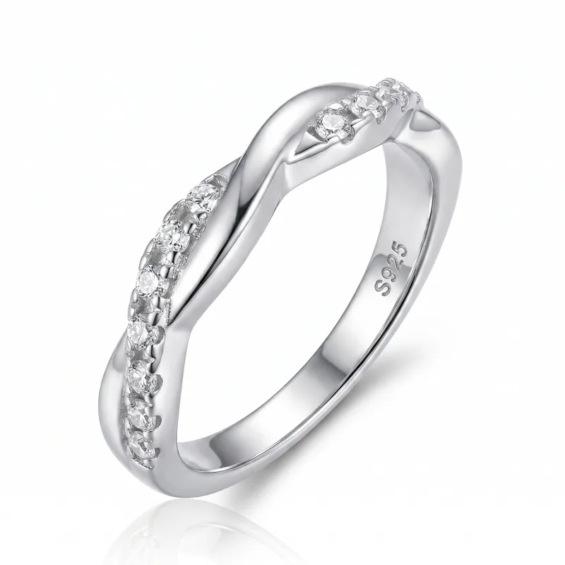 Δαχτυλίδι με Moissanite Diamonds από Ασήμι DX2804