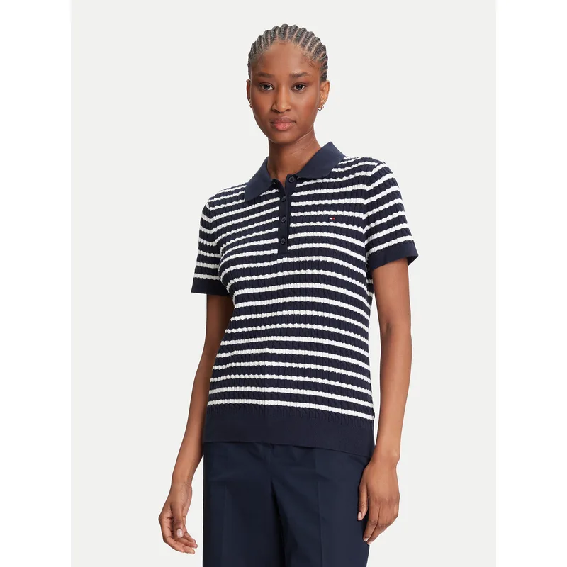 Tommy Hilfiger Polo Fine WW0WW41474 Σκούρο μπλε Regular Fit