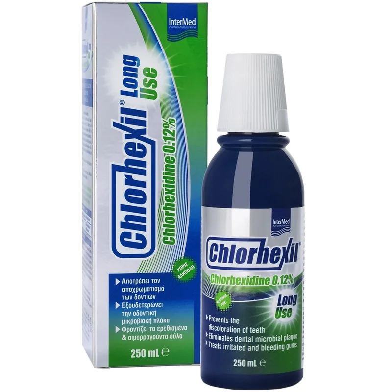 Chlorhexil 0.12% Mouthwash Long Use Στοματικό Διάλυμα με Αντιμικροβιακή Προστασία για την Ανακούφιση των Ούλων & Φροντίδα των Δοντιών 250ml