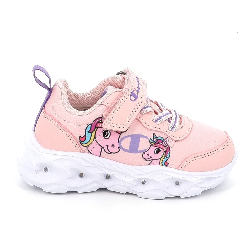Παιδικό Αθλητικό Παπούτσι για Κορίτσι Champion Funfair Print U Td Low Cut Shoe με Φωτάκια Χρώματος Ροζ S33278-PS012