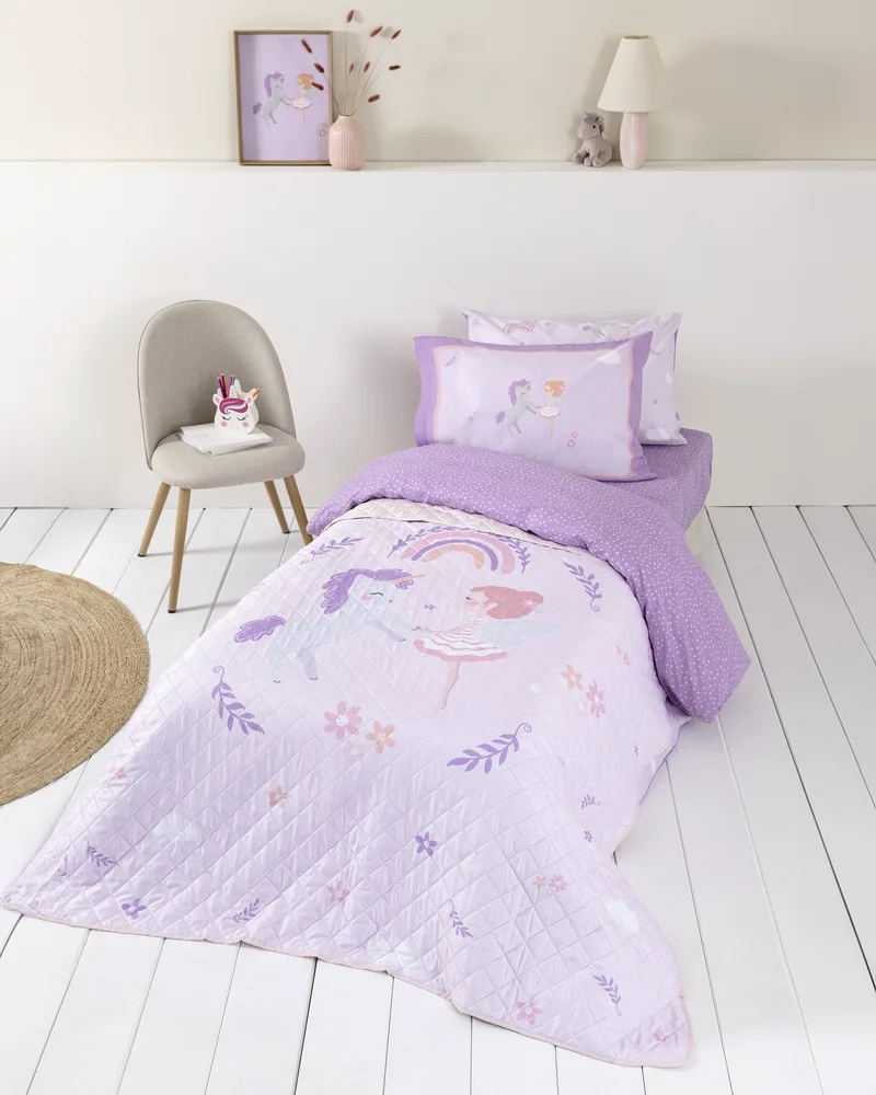 Παιδικό Κουβερλί Μονό Nima Magic Bloom Λιλά, Μωβ 160x220