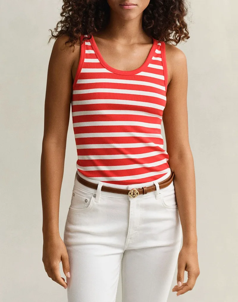 GANT ΜΠΛΟΥΖΑ ΧΜ STRIPED RIBBED TANK TOP 3GW4201442-679 OrangeRed