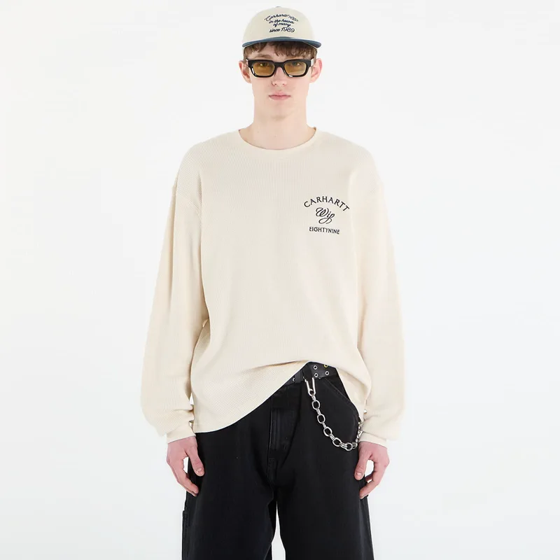 T-shirt Carhartt WIP L/S Eightynine Waffle T-Shirt UNISEX Natural/ Black L