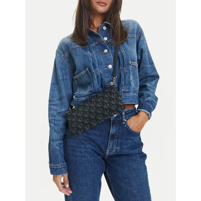 Τσάντα Calvin Klein Jeans Logo Jacquard Sophie Top Zip LV04K3183G Μαύρο