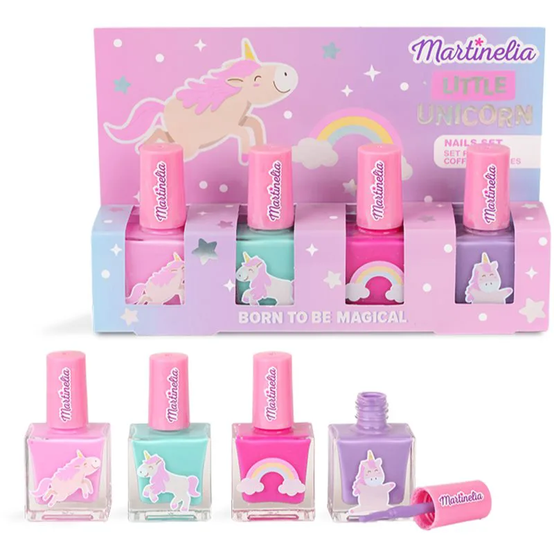 Martinelia Little Unicorn Nail Polish Set Σετ βερνίκι νυχιών για παιδιά Ροζ, Blue, Purple, Fuchsia