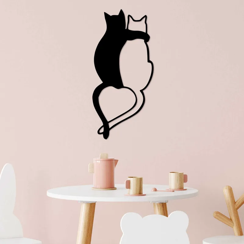 Μεταλλικό Διακοσμητικό Τοίχου Love Cats - 478 899Skl2513 33x70 cm