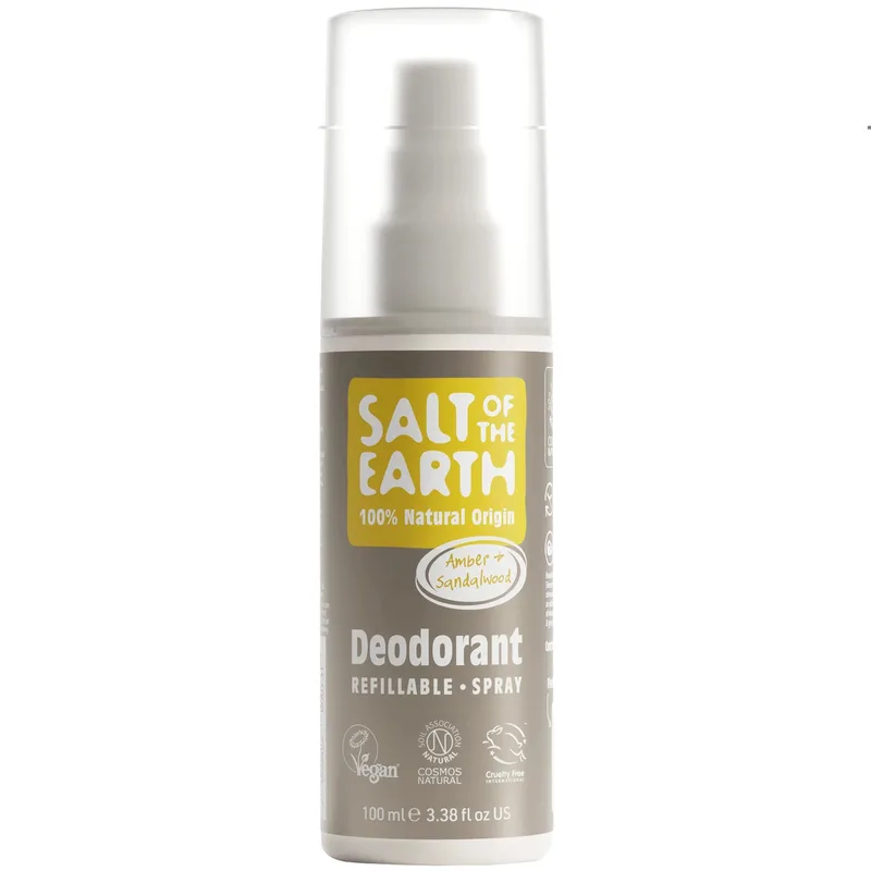 Salt of the Earth Deodorant Spray Αποσμητικό Σπρέι Φυσικής Προέλευσης με Άρωμα Κεχριμπάρι & Σανδαλόξυλο 100ml - Amber & Sandalwood