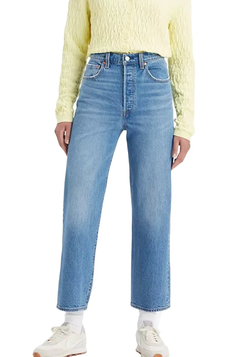 Παντελόνι Jean Levi's Denim Ribcage Straight Ankle Med Indigo 726930177-77 Γυναικείο