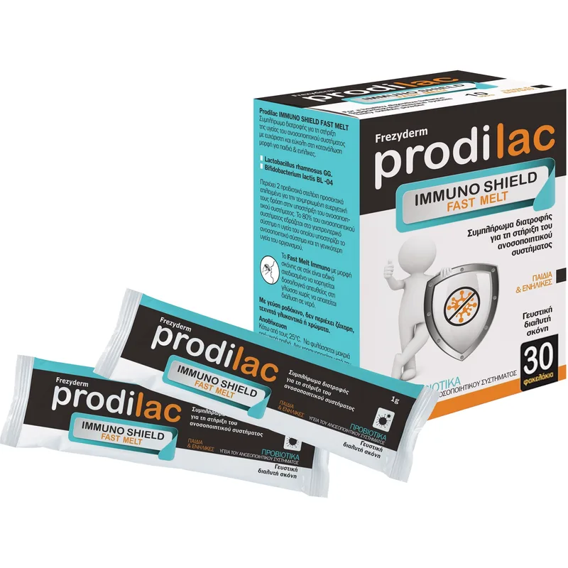 Frezyderm Prodilac Immuno Shield Fast Melt Συμπλήρωμα για Ενίσχυση του Ανοσοποιητικού για Παιδιά & Ενήλικες 30 Φακελάκια