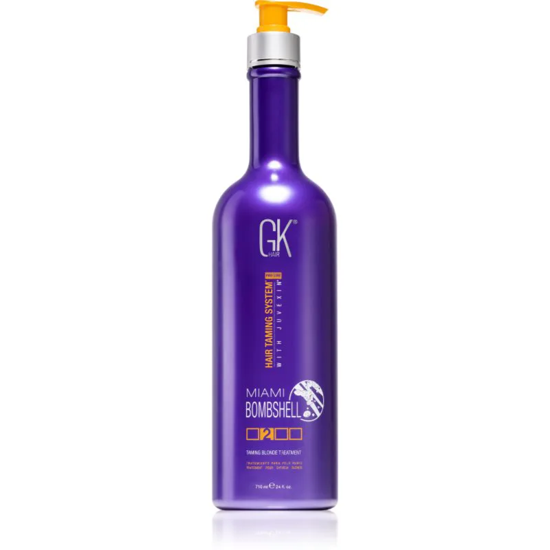 GK Hair Miami Bombshell Taming Blonde Treatment μάσκα κερατίνης για ξανθά και με ανταύγειες μαλλιά 710 ml