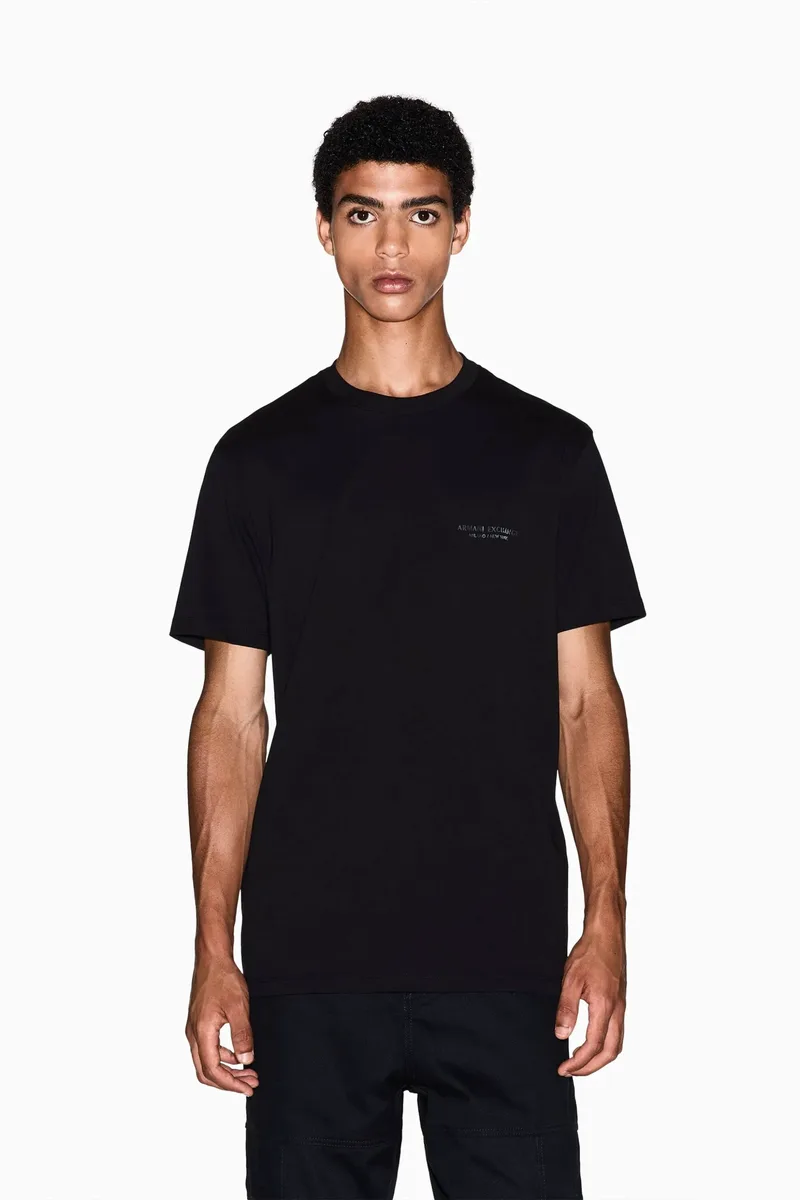Armani Exchange ανδρικό T-shirt με λογότυπο Regular Fit - XM001281AF10361 Μαύρο