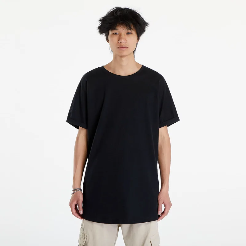T-shirt Urban Classics Long Shaped Turnup Black M