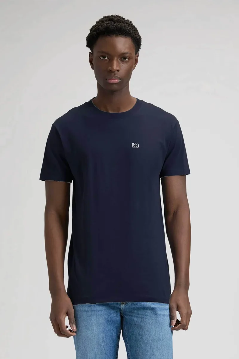 Lee® ανδρικό T-shirt με logo print Regular Fit - 112376603 Μπλε Σκούρο