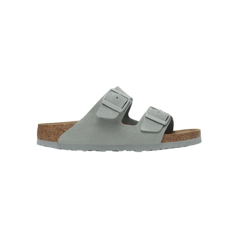 Σανδάλια χωρίς τακούνι BIRKENSTOCK Arizona Suede Leather Narrow - Pure Sage