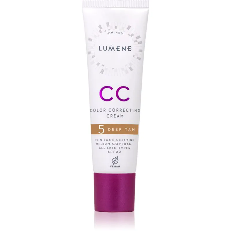 Lumene CC Color Correcting Cream CC κρέμα για ομοιόμορφο τόνο της επιδερμίδας SPF 20 απόχρωση 5 Deep Tan (Warm) 30 ml