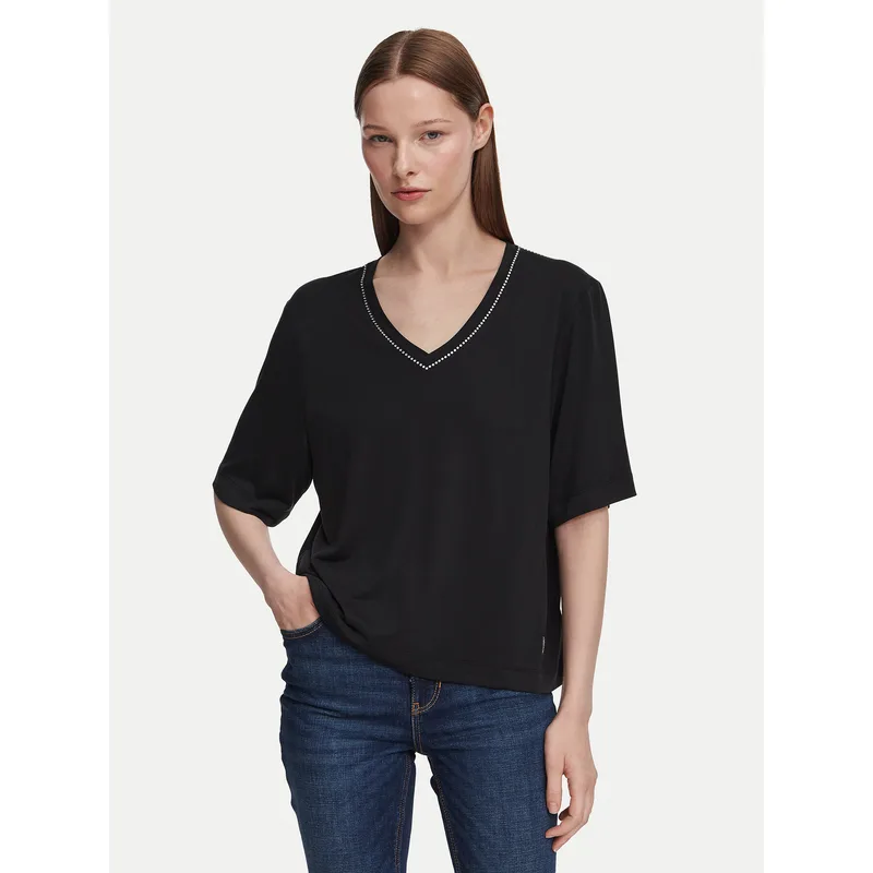 Guess T-Shirt W6YP58 K5233 Μαύρο Relaxed Fit