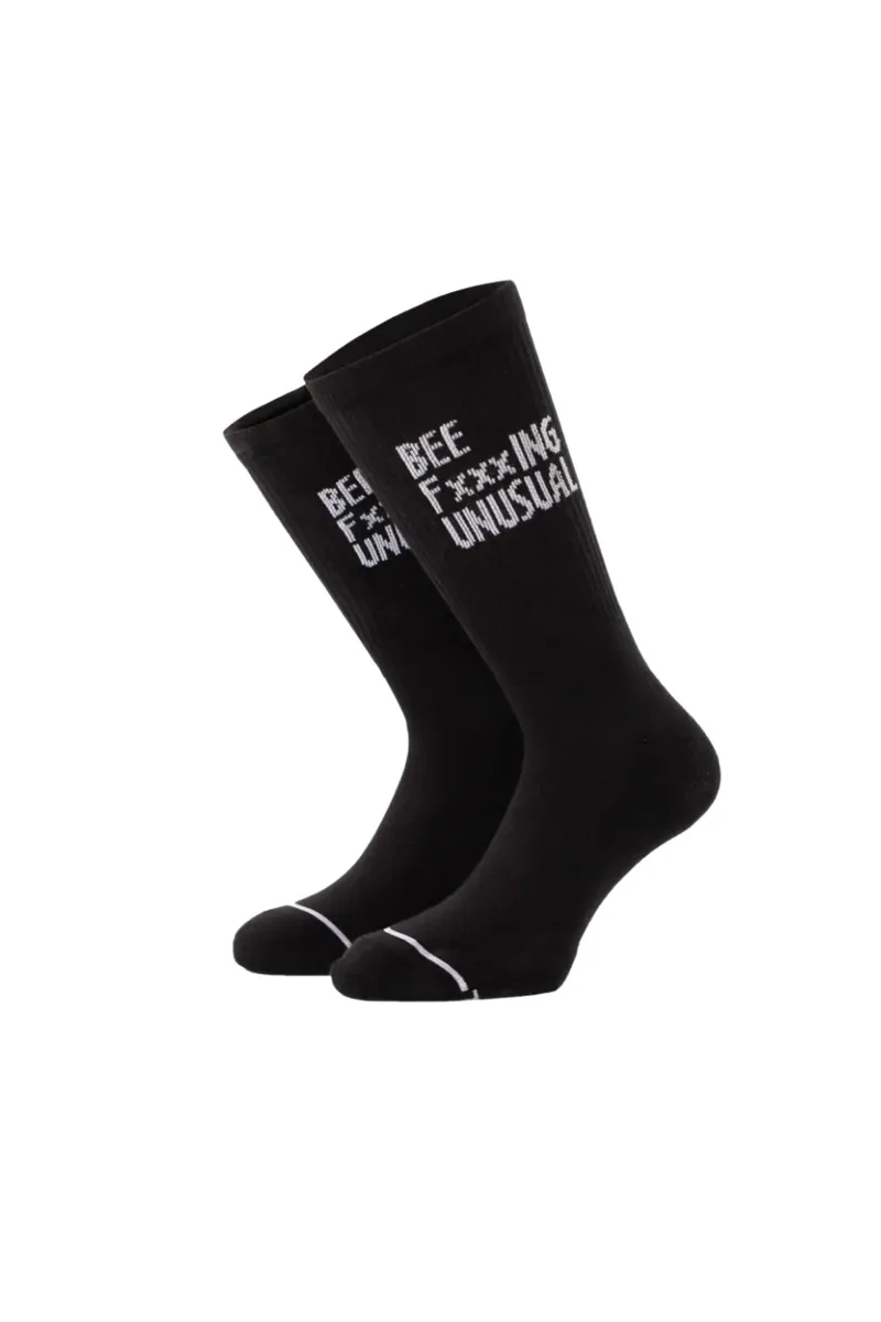 BEE UNUSUAL Unisex Κάλτσες BEE FXXXING UNUSUAL - ΜΑΥΡΟ-AS-245026-BLACK