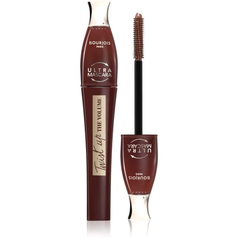 Bourjois Twist Up The Volume μάσκαρα για όγκο με βούρτσα 2 σε1 απόχρωση Brown 8 ml
