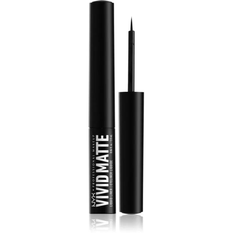 NYX Professional Makeup Vivid Matte υγρό λάινερ ματιών με ματ αποτελέσματα απόχρωση Black 2 ml