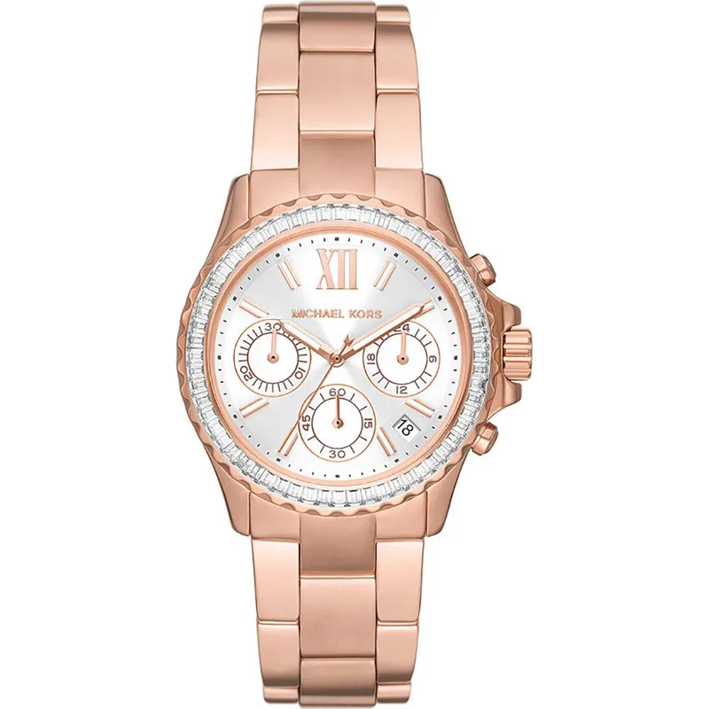 MICHAEL KORS Everest Chronograph - MK7213, Rose Χρυσό case with Stainless Steel Bracelet