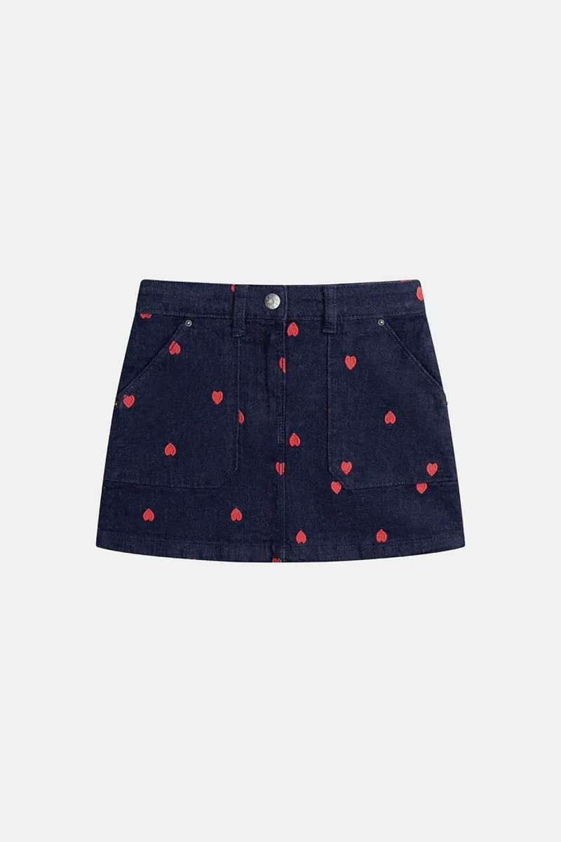DPAM παιδική denim φούστα για κορίτσια "Dark Hearts" - 370520 Denim Blue Σκούρο