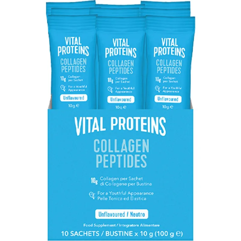 Vital Proteins Collagen Peptides Συμπλήρωμα Διατροφής Πεπτιδίων Κολλαγόνου για την Καλή Υγεία Μαλλιών, Νυχιών, Δέρματος & Αρθρώσεων σε Σκόνη με Ουδέτερη Γεύση 100g (10 Sachets x 10g)