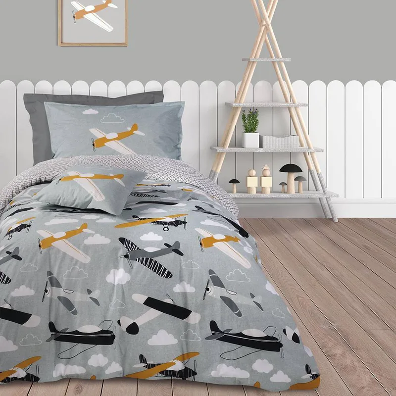 ΣΕΤ ΠΑΠΛΩΜΑΤΟΘΗΚΗ DAS HOME ΜΟΝΟ KID 4774 ΓΚΡΙ 160X240CM