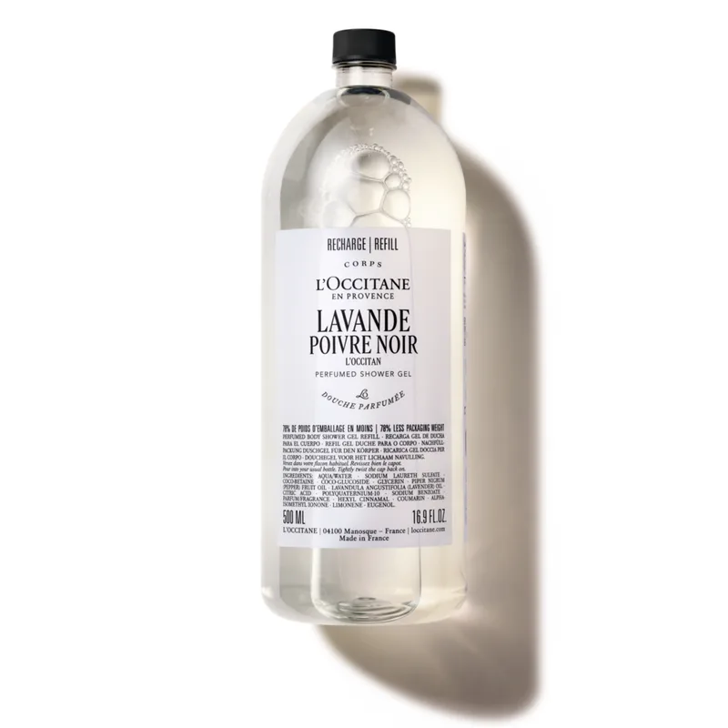 Lavande Poivre Noir Perfumed Shower Gel Refill 500ml