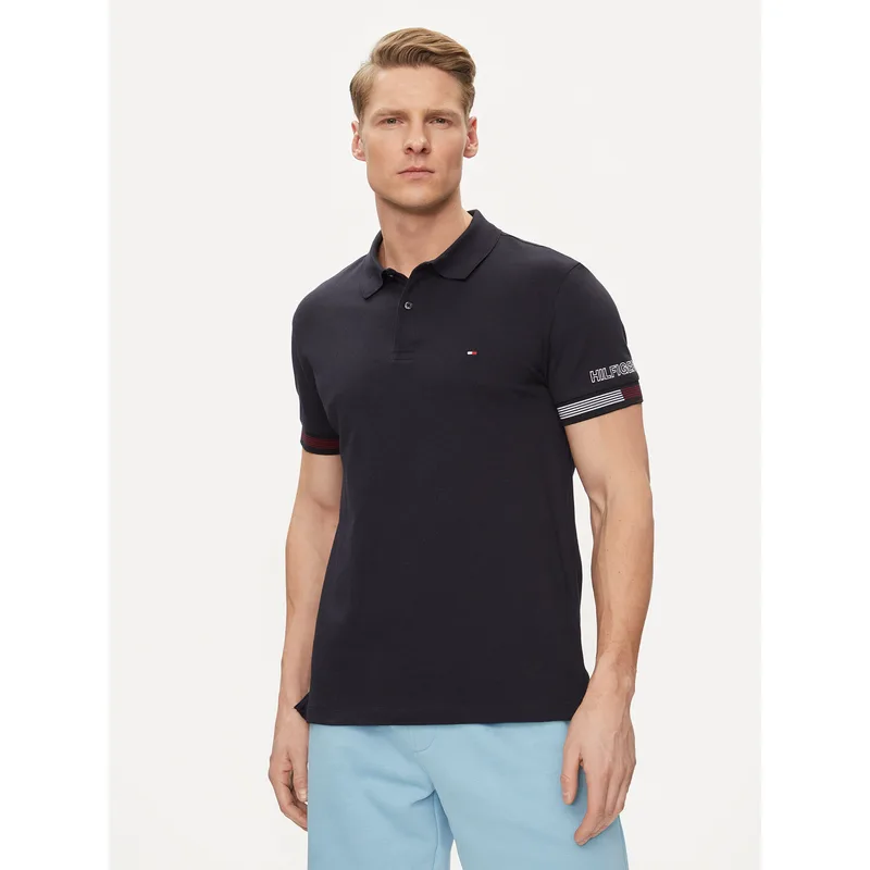 Tommy Hilfiger Polo Flag MW0MW34780 Σκούρο μπλε Slim Fit