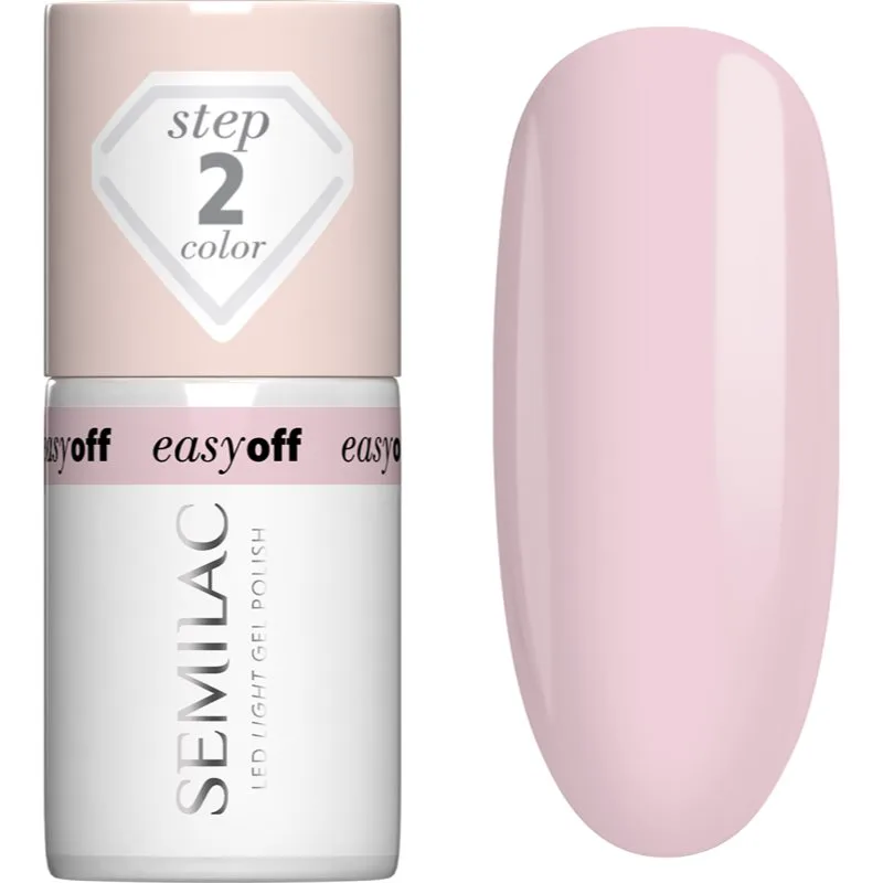 Semilac Easy Off Step 2 τζελ βερνίκι νυχιών με τη χρήση των UV/LED λαμπτήρων απόχρωση Ροζ Marshmallow 7 ml