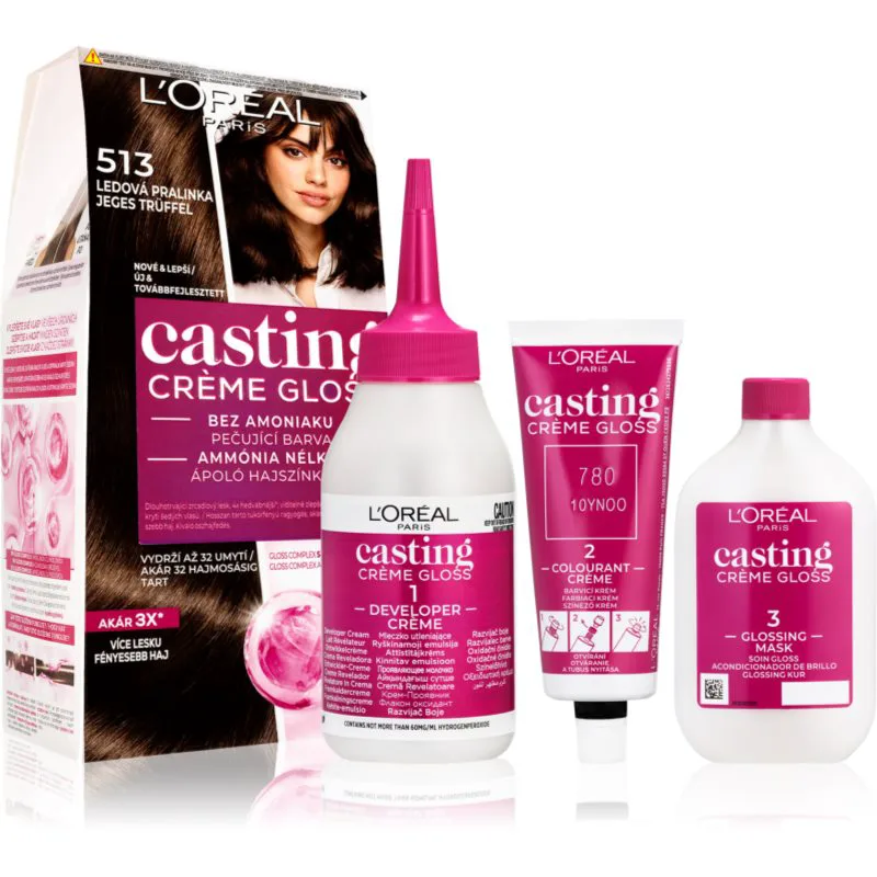 L’Oréal Paris Casting Creme Gloss βαφή μαλλιών απόχρωση 513 Iced Truffle 1 τμχ