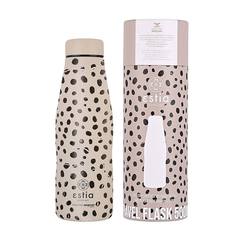 Μπουκάλι Θερμός 500ml Estia Save The Aegean Leopard Taupe 01-16630