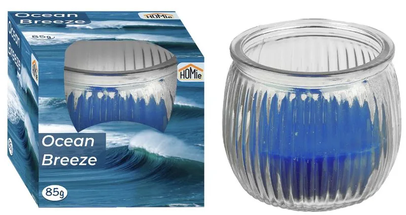 Αρωματικό Κερί Ocean Breeze Σε Βάζο 6,5x7εκ. Homie 37-459 (Χρώμα: Μπλε) - Homie - 37-459