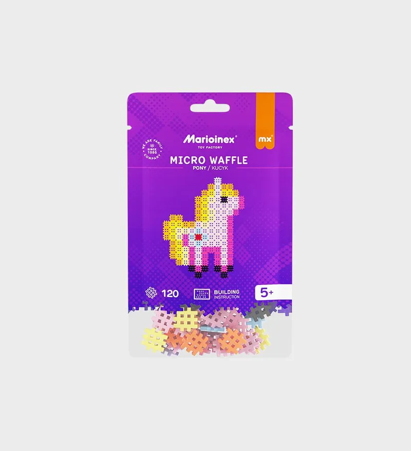 Παιχνίδι με τουβλάκια Marioinex Micro Waffle - Pony (120 τμχ.)